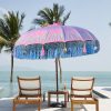 Pink garden umbrella