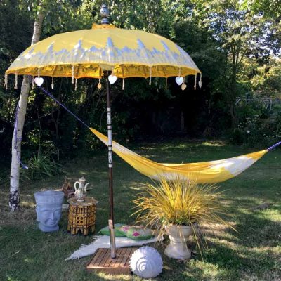 paradise island collection oriental umbrella buttercup yellow 1